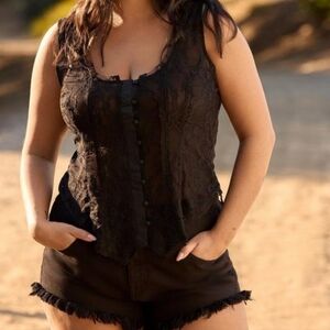 🆕️ 3X TORRID FESTI LACE CORSET INSPIRED TOP - BLACK